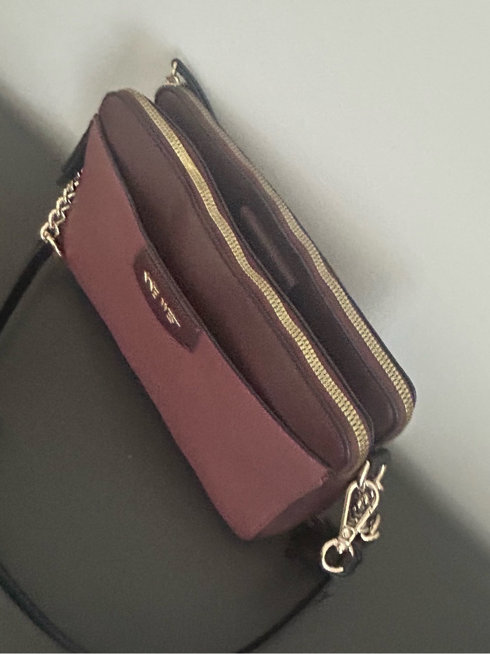 Nine West Burgundy Camera Crossbody Bag Double Zip Organizer Purse - Picture 8 of 12